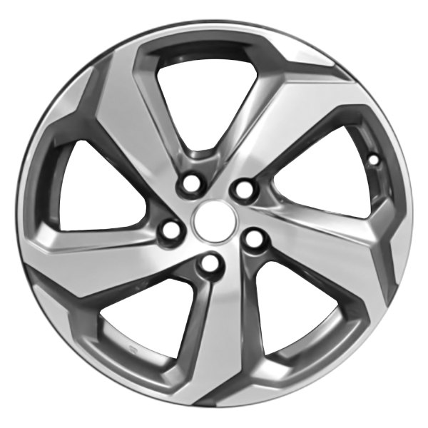 Replace® - 18 x 7 5 Spiral-Spoke Machined Medium Charcoal Metallic Alloy Factory Wheel (Remanufactured)