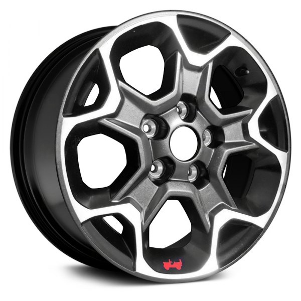 Replace® - 17 x 7.5 5 Y-Spoke Machined Gloss Black with Red Jeep Sticker Alloy Factory Wheel (Remanufactured)
