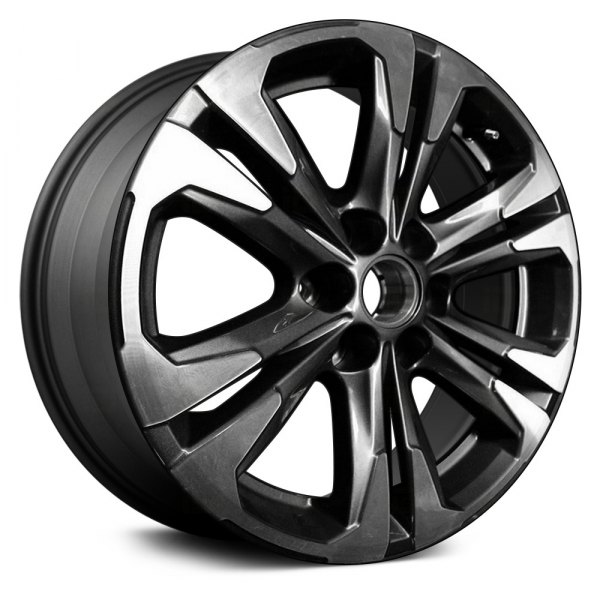 Replace® - 17 x 8 6 V-Spoke Machined and Dark Charcoal Alloy Factory Wheel (Remanufactured)
