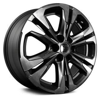Replace® - 6 V-Spoke Machined and Dark Charcoal 17x8 Alloy Factory Wheel - Remanufactured