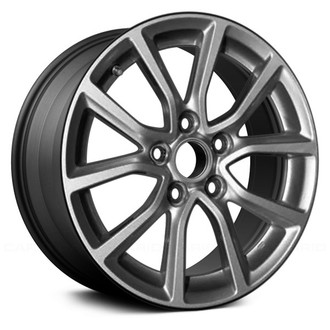 Replace® - 5 V-Spoke Dark Charcoal with Machined Accents 16x6.5 Alloy Factory Wheel - Remanufactured