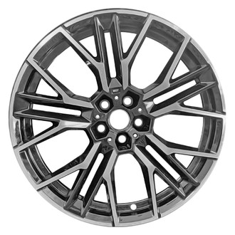 Replace® - 10 Split-Spoke Machined Gloss Black with Emblem 20x8 Alloy Factory Wheel - Remanufactured