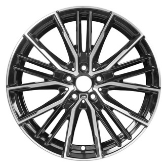 Replace® - 20-Spoke Machined Gloss Black with Emblem 19x8 Alloy Factory Wheel - Remanufactured