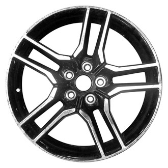 Replace® - Double 5-Spoke Machined and Gloss Black 18x8 Alloy Factory Wheel - Replica