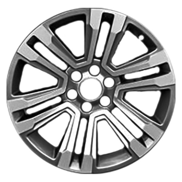 Replace® - 22 x 9 6 V-Spoke Machined and Medium Charcoal Metallic Alloy Factory Wheel (Factory Take Off)