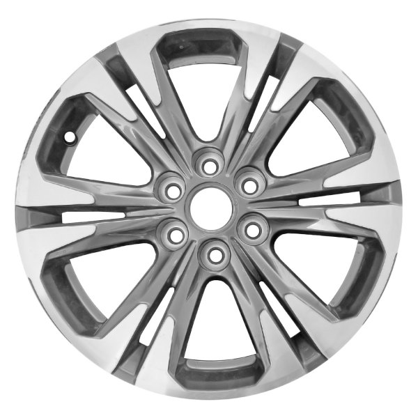 Replace® - 17 x 8 6 V-Spoke Machined and Dark Charcoal Alloy Factory Wheel (Factory Take Off)