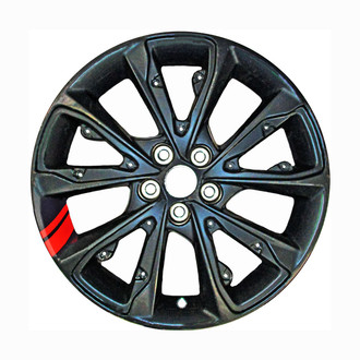 Replace® - 10-Spoke All Painted Gloss Black With Red Stripes 17x7 Alloy Factory Wheel - Remanufactured