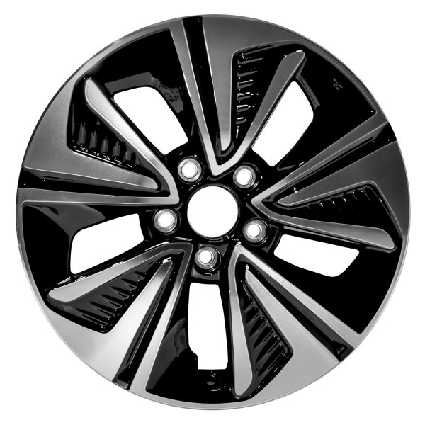 Replace® - 17 x 7 5 Turbine-Spoke Machined and Gloss Black Alloy Factory Wheel (Factory Take Off)