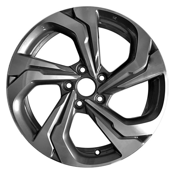 Replace® - 17 x 7.5 5 Spiral-Spoke Machined and Medium Charcoal Metallic Alloy Factory Wheel (Factory Take Off)