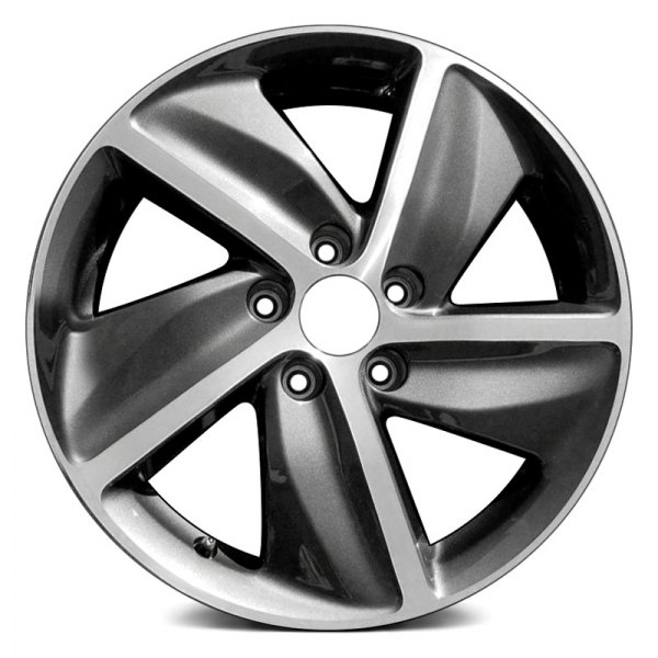 Replace® - 17 x 7.5 5 Turbine-Spoke Machined and Dark Charcoal Alloy Factory Wheel (Remanufactured)