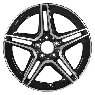 Replace® - Double 5-Spoke Machined Gloss Black 18x8 Alloy Factory Wheel - Remanufactured