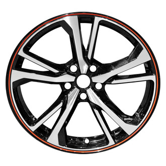 Replace® - 5 Split-Spoke Machined Gloss Black with Red Stripe 19x9 Alloy Factory Wheel - Replica