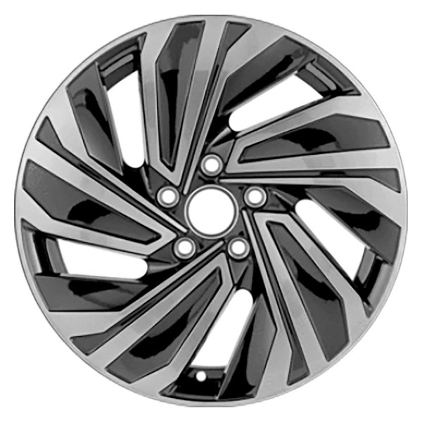 Replace® - 17 x 7 5-Slot Machined Gloss Black with Gold Tint Alloy Factory Wheel (Replica)