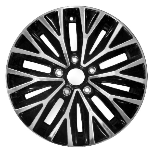Replace® - 16 x 6.5 Double 5-Spoke Machined and Black Alloy Factory Wheel (Replica)