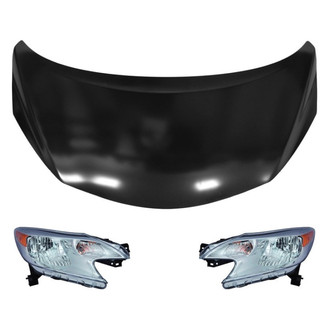 Replace® - 3-Piece Kit (Driver and Passenger Side Headlights, Hood Panel) (CAPA Certified)