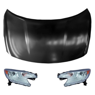 Replace® - 3-Piece Kit (Driver and Passenger Side Headlights, Hood Panel) (Standard Line)