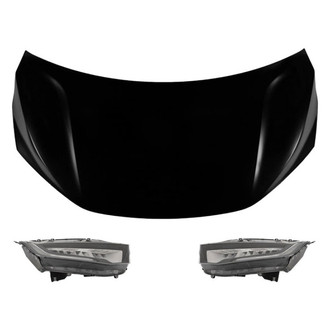 Replace® - 3-Piece Kit (Driver and Passenger Side Headlights, Hood Panel)