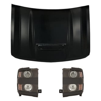 Replace® - 3-Piece Kit (Driver and Passenger Side Headlights, Hood Panel) (CAPA Certified)