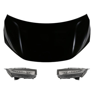 Replace® - 3-Piece Kit (Driver and Passenger Side Headlights, Hood Panel) (Standard Line)