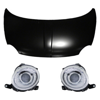 Replace® - 3-Piece Kit (Driver and Passenger Side Headlights, Hood Panel) (CAPA Certified)