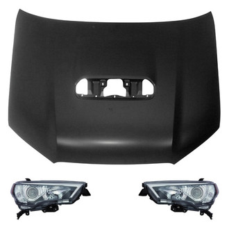 Replace® - 3-Piece Kit (Driver and Passenger Side Headlights, Hood Panel) (CAPA Certified)
