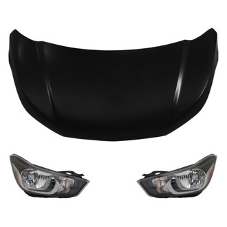 Replace® - 3-Piece Kit (Driver and Passenger Side Headlights, Hood Panel) (CAPA Certified)