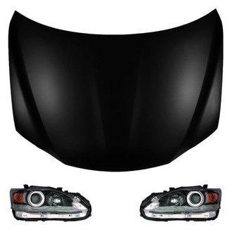 Replace® - 3-Piece Kit (Driver and Passenger Side Headlights, Hood Panel) (CAPA Certified)