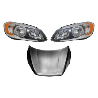 Replace® - 3-Piece Kit (Driver and Passenger Side Headlights, Hood Panel) (CAPA Certified)