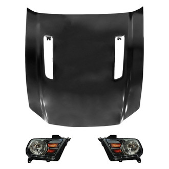 Replace® - 3-Piece Kit (Driver and Passenger Side Headlights, Hood Panel) (CAPA Certified)