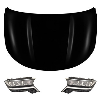 Replace® - 3-Piece Kit (Driver and Passenger Side Headlights, Hood Panel) (Standard Line)