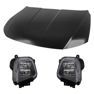Replace® - 3-Piece Kit (Driver and Passenger Side Headlights, Hood Panel) (Standard Line)