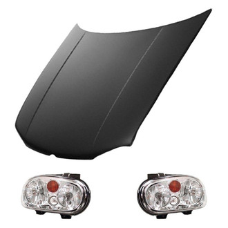 Replace® - 3-Piece Kit (Driver and Passenger Side Headlights, Hood Panel) (Standard Line)