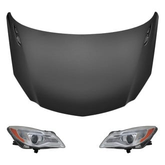 Replace® - 3-Piece Kit (Driver and Passenger Side Headlights, Hood Panel) (CAPA Certified)