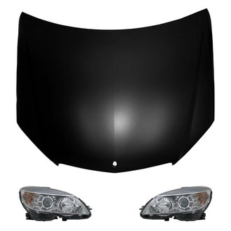 Replace® - 3-Piece Kit (Driver and Passenger Side Headlights, Hood Panel) (Value Line)