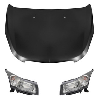Replace® - 3-Piece Kit (Driver and Passenger Side Headlights, Hood Panel) (Value Line)