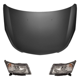 Replace® - 3-Piece Kit (Driver and Passenger Side Headlights, Hood Panel)