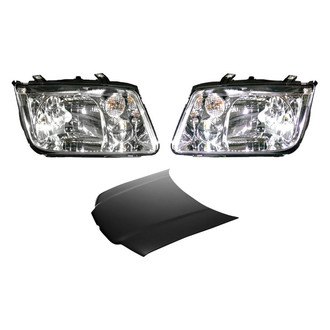 Replace® - 3-Piece Kit (Driver and Passenger Side Headlights, Hood Panel) (Value Line)