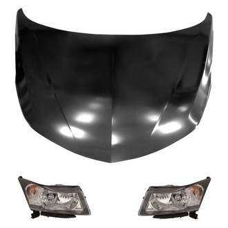 Replace® - 3-Piece Kit (Driver and Passenger Side Headlights, Hood Panel) (Standard Line)
