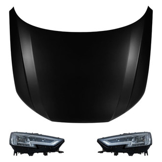 Replace® - 3-Piece Kit (Driver and Passenger Side Headlights, Hood Panel) (Standard Line)