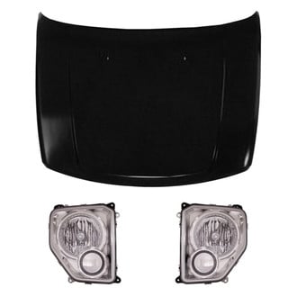 Replace® BNDL-214643 - 3-Piece Kit (Driver and Passenger Side Headlights, Hood Panel) (Brand New OE)