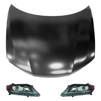 Replace® - 3-Piece Kit (Driver and Passenger Side Headlights, Hood Panel) (CAPA Certified)