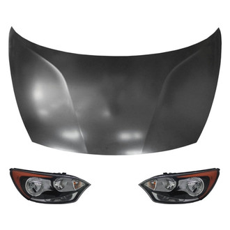 Replace® - 3-Piece Kit (Driver and Passenger Side Headlights, Hood Panel) (CAPA Certified)