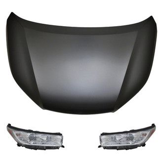 Replace® - 3-Piece Kit (Driver and Passenger Side Headlights, Hood Panel)