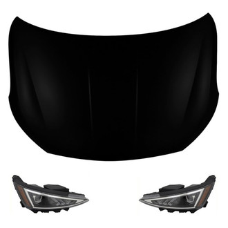 Replace® - 3-Piece Kit (Driver and Passenger Side Headlights, Hood Panel) (Standard Line)