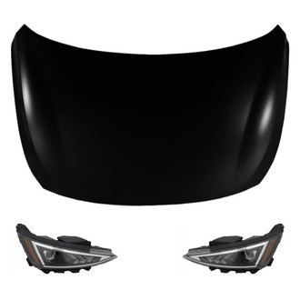 Replace® - 3-Piece Kit (Driver and Passenger Side Headlights, Hood Panel) (Standard Line)