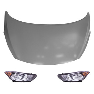 Replace® - 3-Piece Kit (Driver and Passenger Side Headlights, Hood Panel)