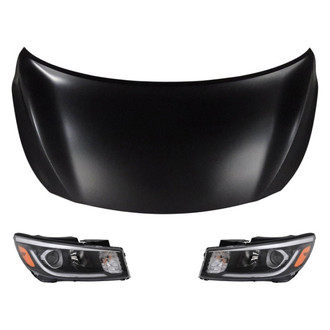 Replace® - 3-Piece Kit (Driver and Passenger Side Headlights, Hood Panel) (Brand New OE)