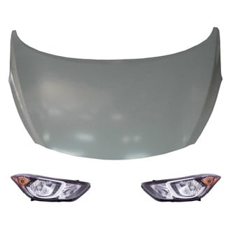 Replace® - 3-Piece Kit (Driver and Passenger Side Headlights, Hood Panel) (CAPA Certified)