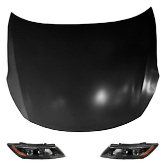 Replace® - 3-Piece Kit (Driver and Passenger Side Headlights, Hood Panel) (Brand New OE)