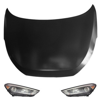Replace® - 3-Piece Kit (Driver and Passenger Side Headlights, Hood Panel) (Standard Line)